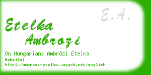 etelka ambrozi business card